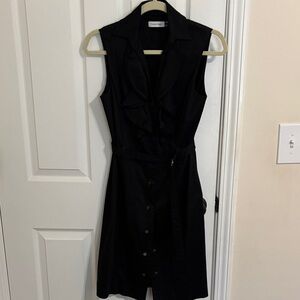 Calvin Klein Black Ruffled Mini Dress